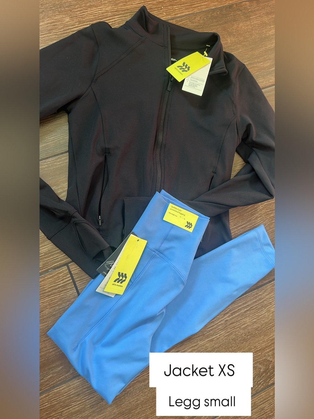 All in motion Black Utility Zip Jacket and legg small